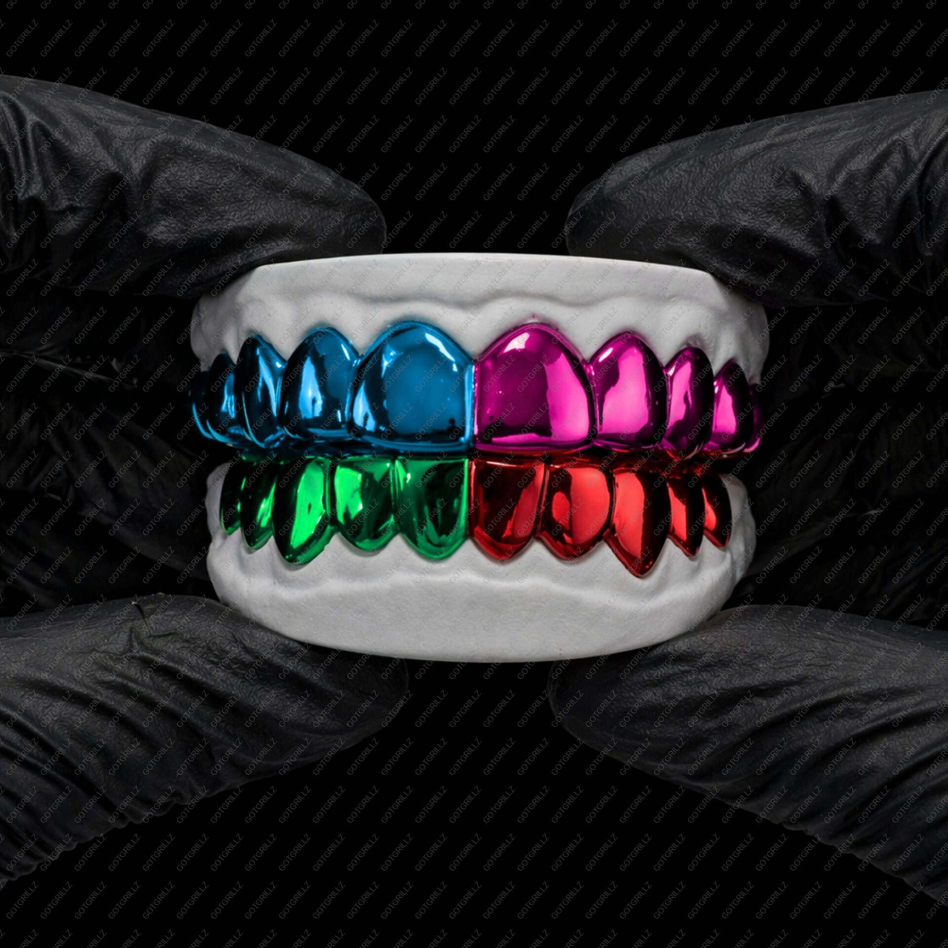 Multi Color Rainbow Polished Solid Classic Grillz